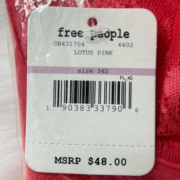 Free People UW Bra - Dream of Me - Lotus Pink - NWT - Picture 3 of 4